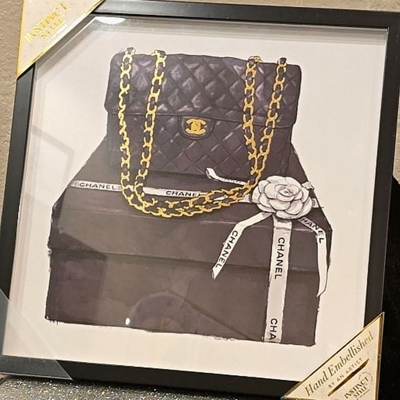 Instinct Style Boxed Runway Chanel Hand Embellished Framed Wall Decor - Picture 3 of 7